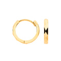 Y/G 12mm Diamond Cut Hinged Huggies Earrings