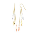 Y, W & RG Twisted Tubes Hollow Drop Earrings