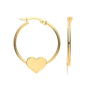 Y/G Hoop with Heart Earrings