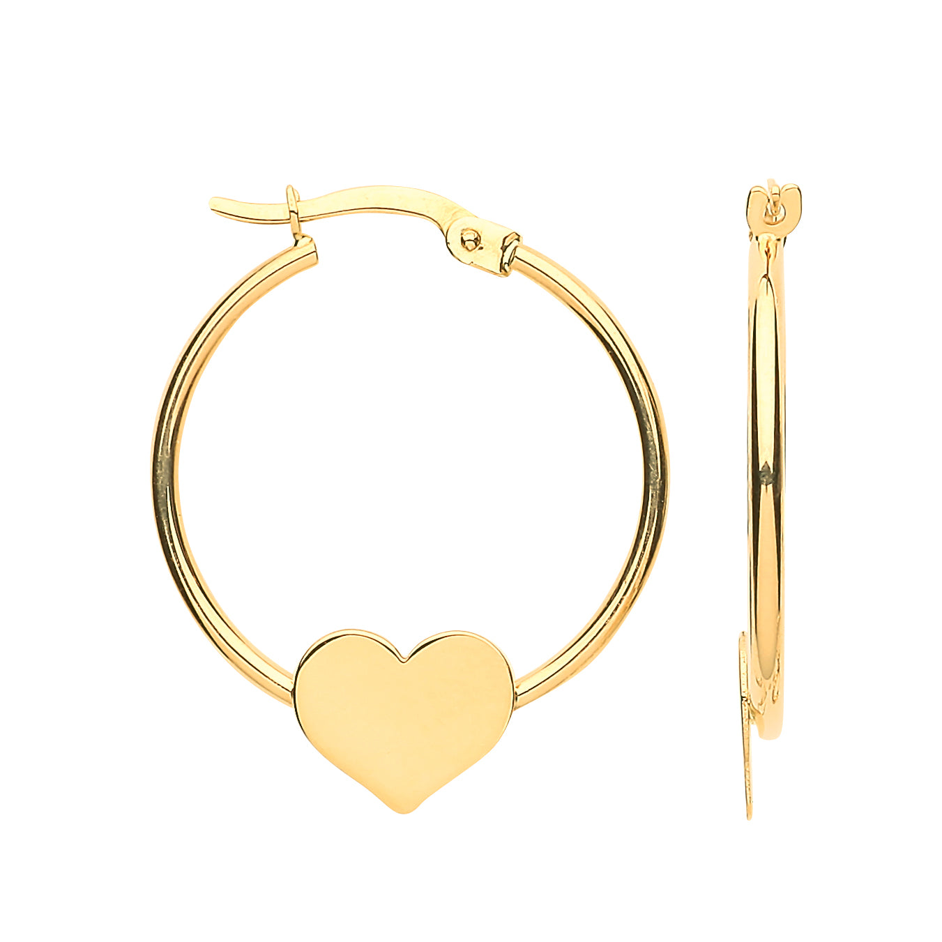 Y/G Hoop with Heart Earrings