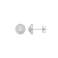 W/G Cz Round 8mm Stud Earrings