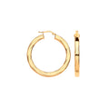 Y/G 38mm Square Tube Ribbed Hoop Earrings