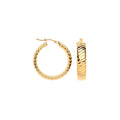 Y/G 25mm Wavy Ribbed Hoop Earrings