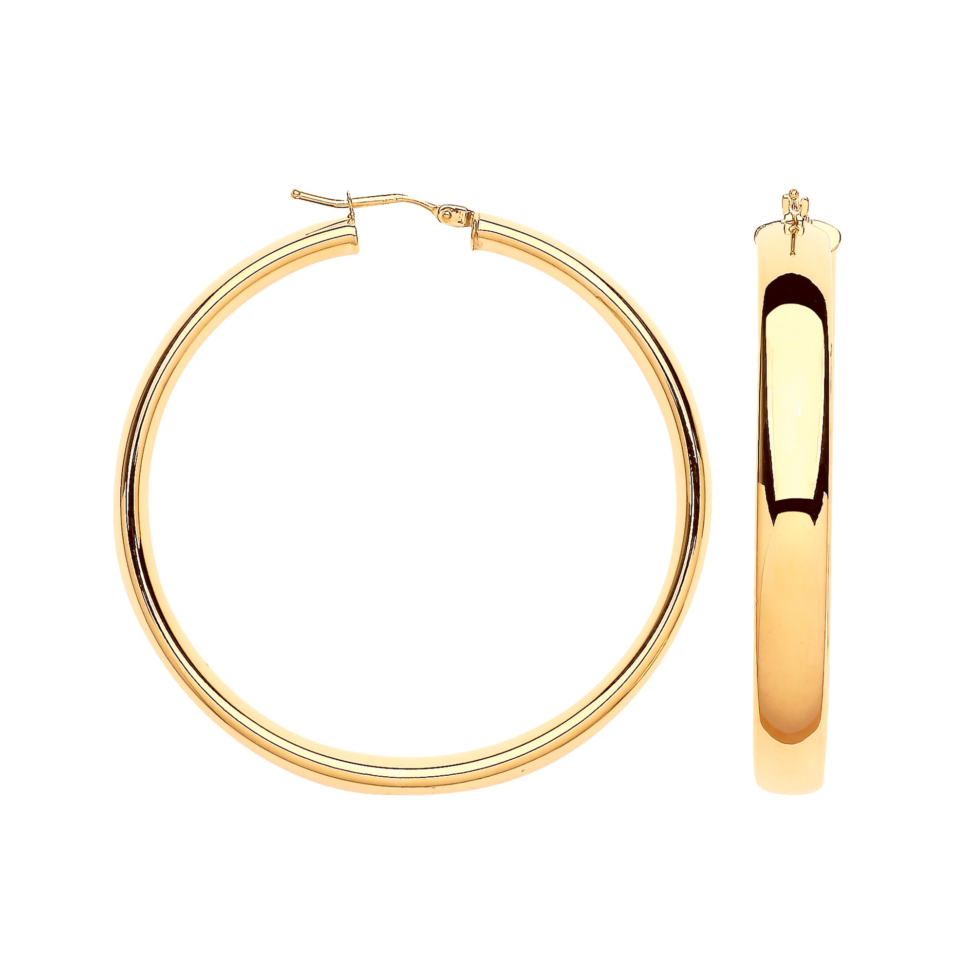 Y/G 46mm Court Shape Tube Hoop Earrings