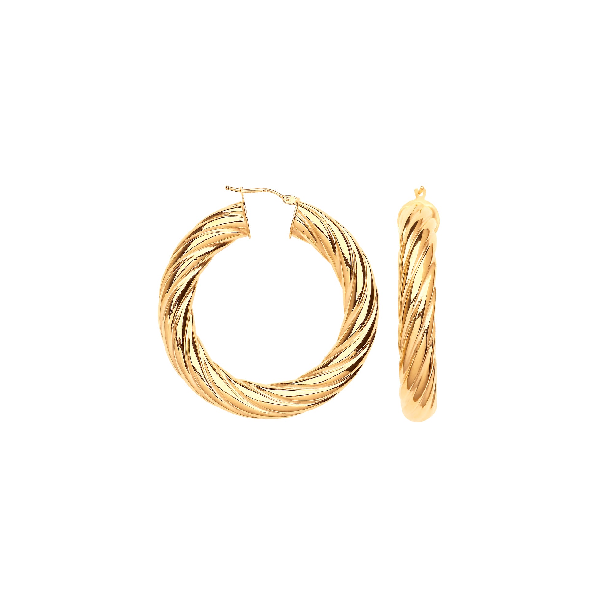 Y/G 43mm Chunky Twist Hoop Earrings