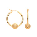 Y/G 23mm Glitter Ball Hoop Earrings