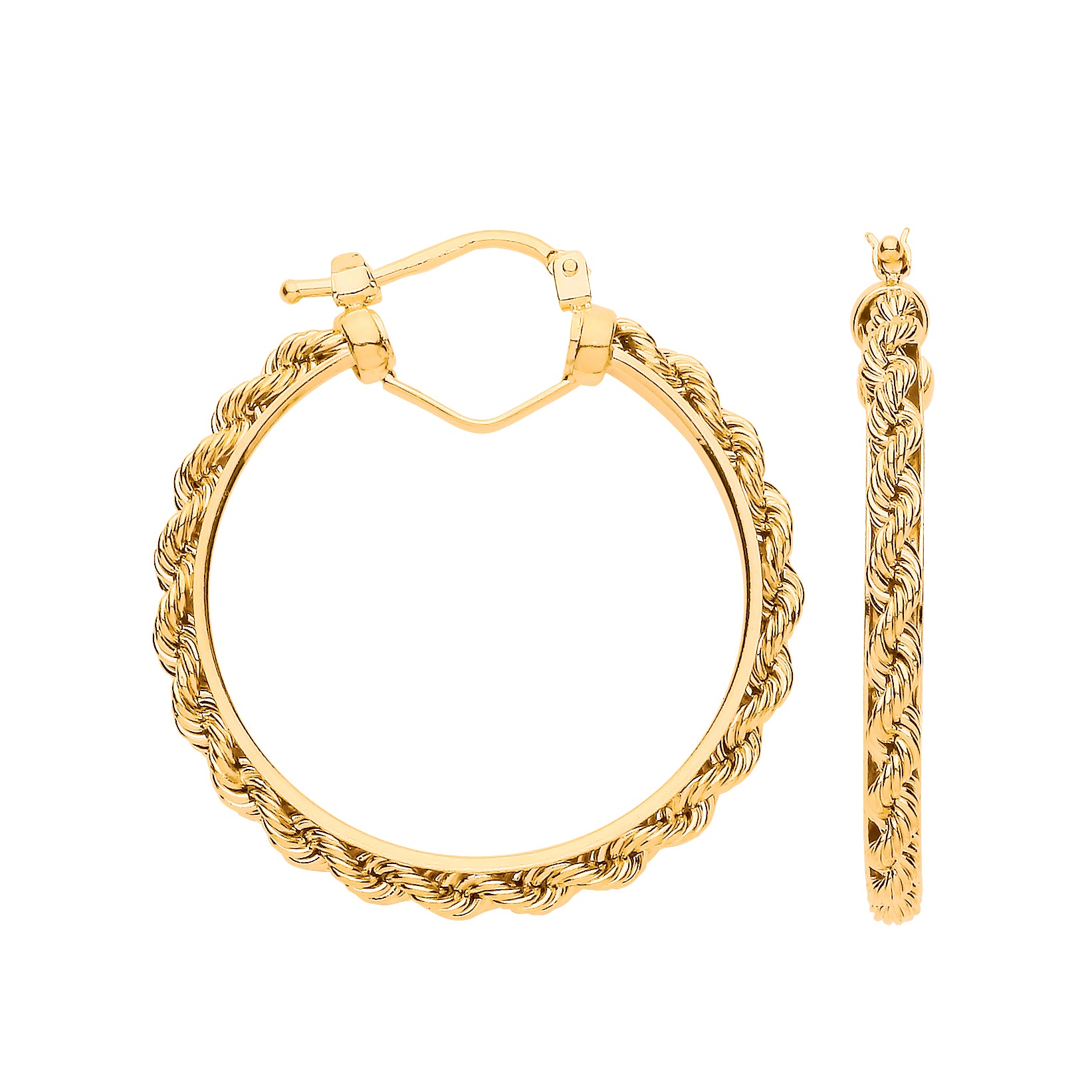 Y/G Rope Chain 25mm Hoop Earrings