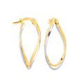 Y/G Two Colour Twist Oval Hoops
