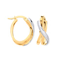 Y/G Two Toned Double Tube Oval Hoops
