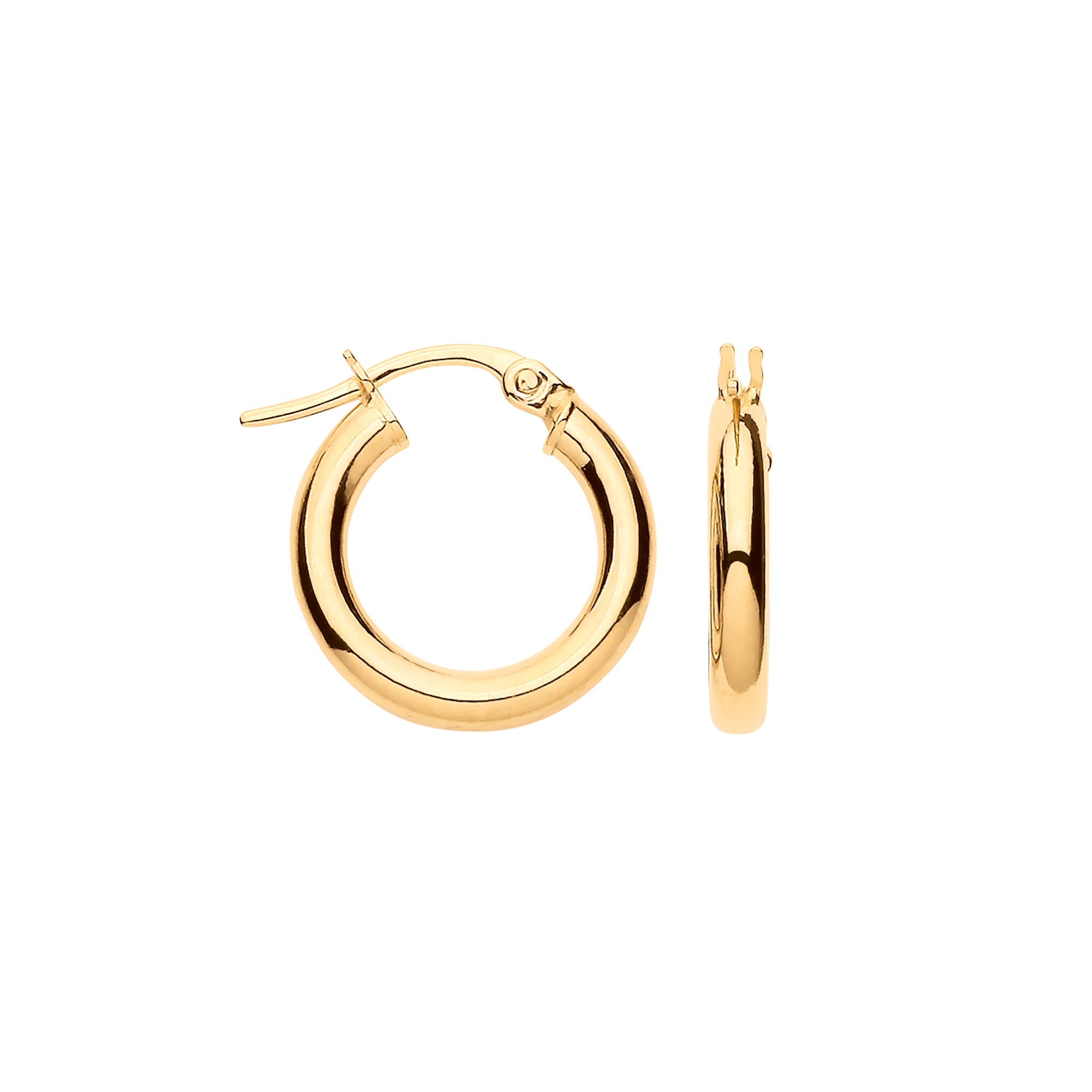 Y/G 15mm Plain Tube Hoop Earrings