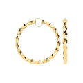 Y/G Twisted Greek Key 60mm Hoop Earrings