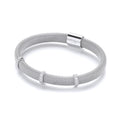 Silver Magnetic Bangle with Three Rows of Czs