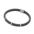 Ruthenium Magnetic Bangle with Three Rows of Czs