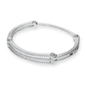 Micro Pave Cz Hinged Silver Bangle