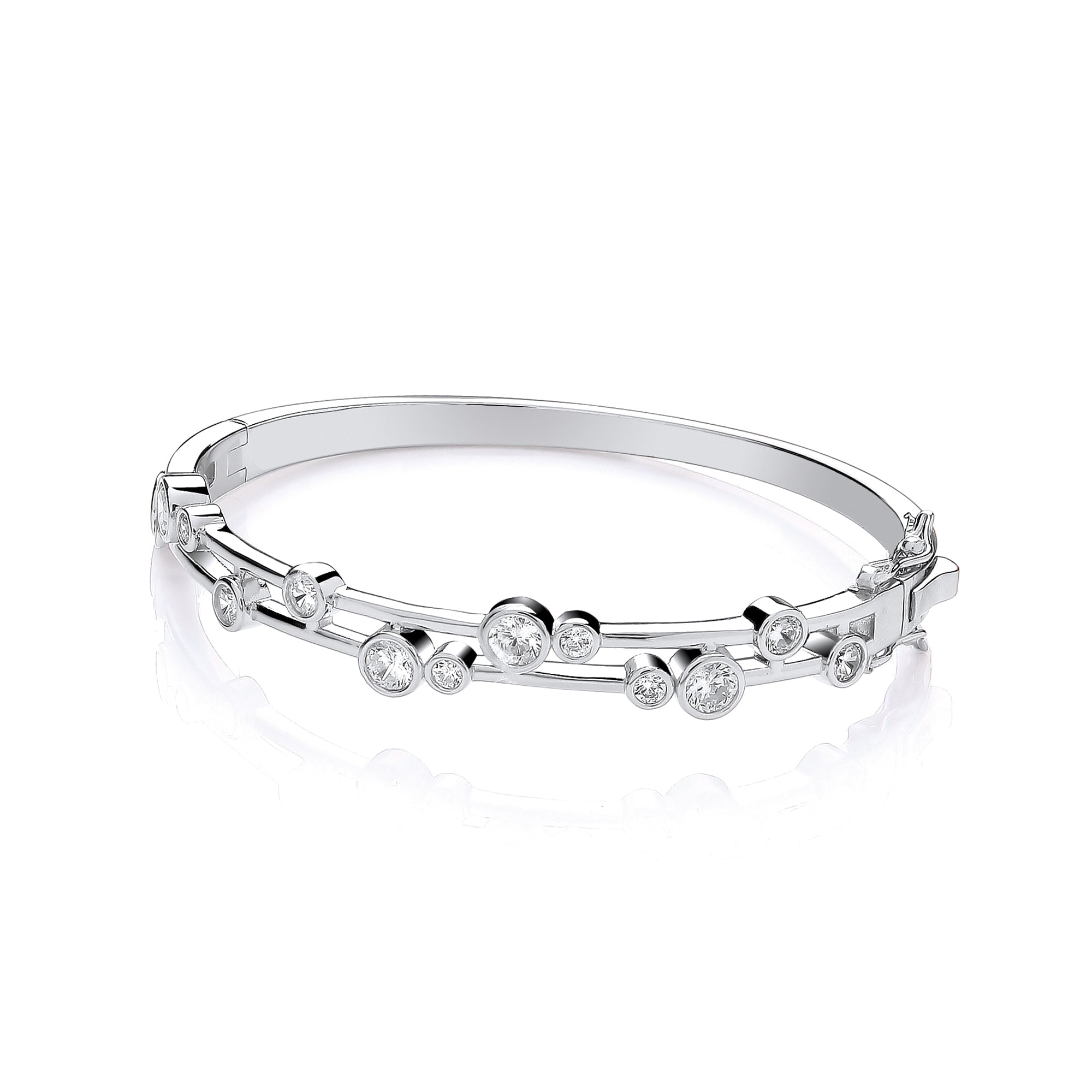 Timeless Rubover set CZs Ladies J-Jaz Bangle