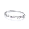 Timeless Rubover set Pink & Clear CZs Ladies J-Jaz Bangle