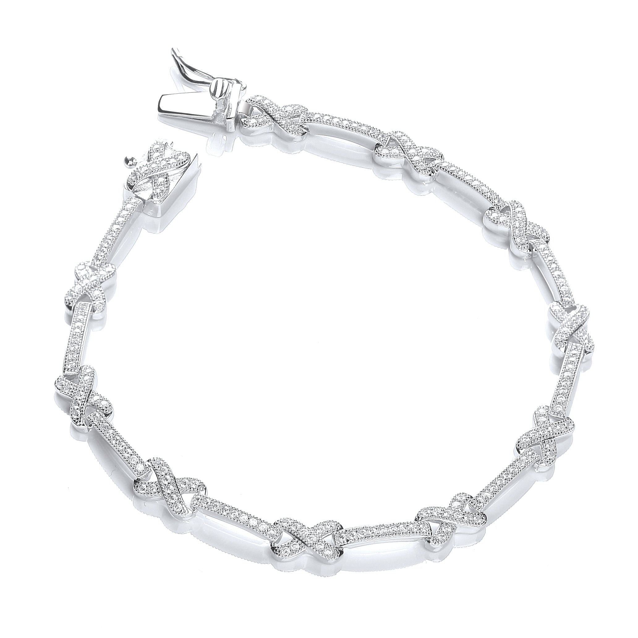 Micro Pave Kisses 200 Cz Bracelet