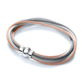 3 Tone Rose Silver and Ruthenium Mesh Bracelet