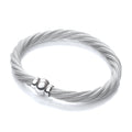 Twist Rh Plated Mesh Bracelet
