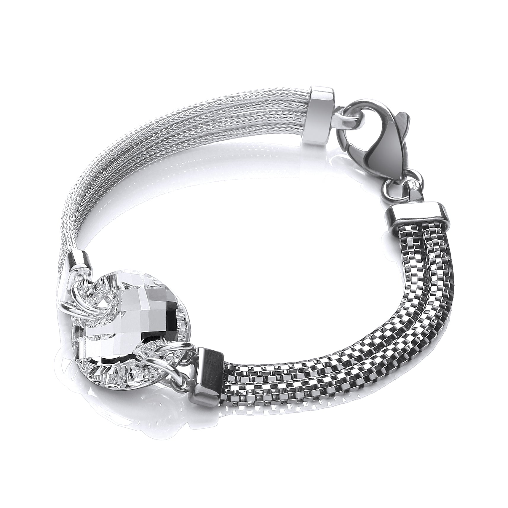 Ruthenium and Silver Mesh Bracelet