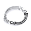 Ruthenium and Silver Mesh Bracelet