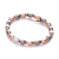 Rose and Ruthenium Plated with Crystal Bead Bracelet
