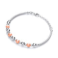 Silver and Rose Plated Beads Bracelet