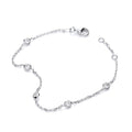 Silver Rh Plated Rubover 5 Czs Bracelet
