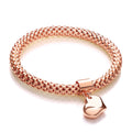 Rose Mesh with Heart Pendant Fancy Bracelet