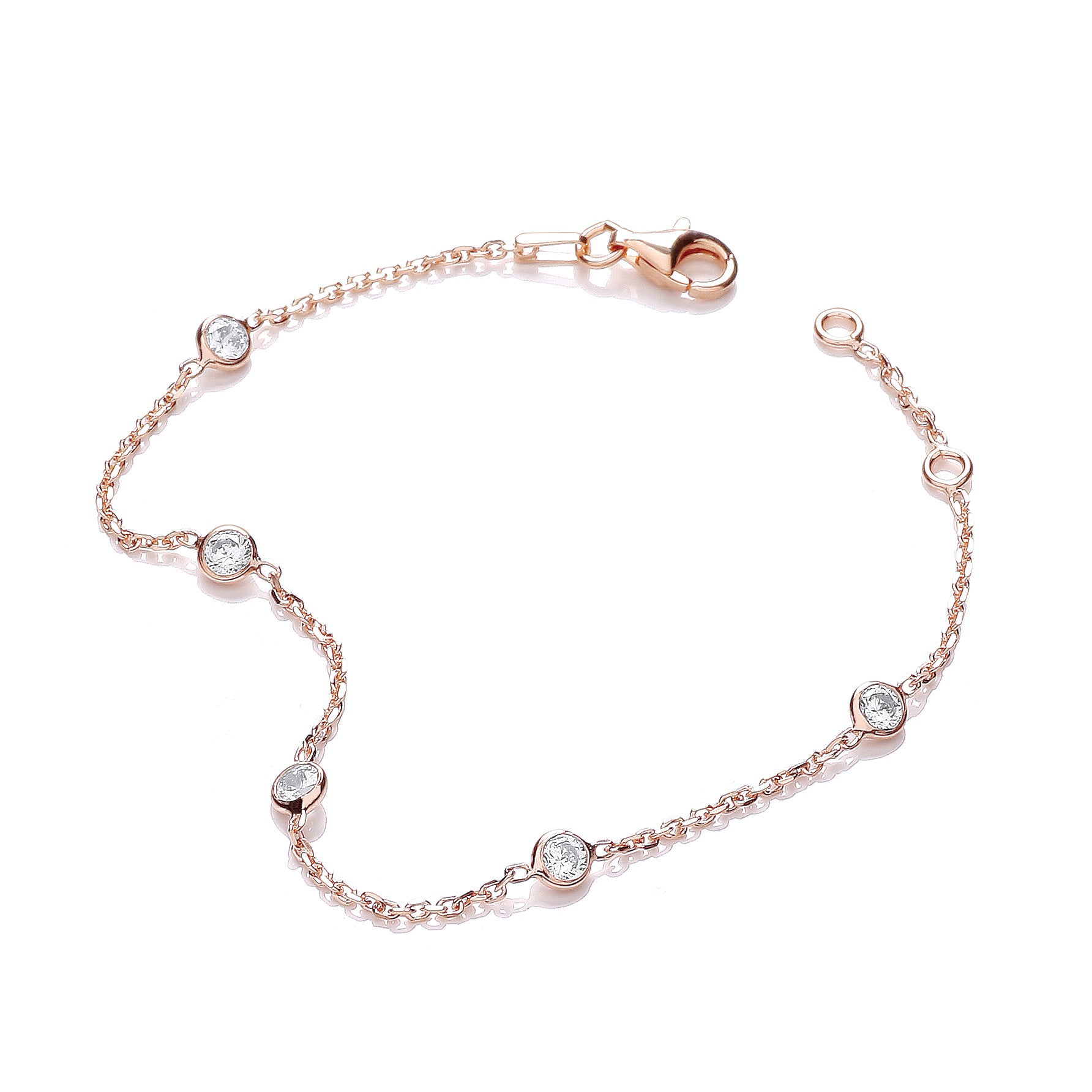 Rose Coated Rubover 5 Czs Bracelet