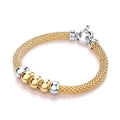 Yellow Mesh with 5 Beads Bracelet