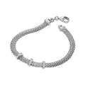 Silver Mesh with Czs Bracelet