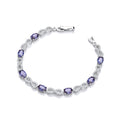 Infinity with Sapphire Blue Czs Tennis Silver Bracelet