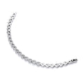 Silver CZs Teardrop Link Ladies Silver Bracelet