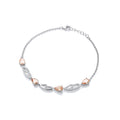 Champagne and Clear CZs Ladies Silver Bracelet