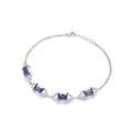 Tanzanite and Clear CZs Ladies Silver Bracelet