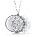 Round Filigree Pattern with Circle Slider 18 Inch Necklace
