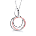 Interlocking 2 Tier Circles Pendant with 18 Inch Chain