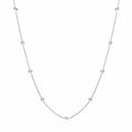 Silver Rh Plated Rubover 11 Czs Necklace 18 Inch