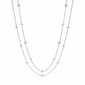 Silver Rubover 23 Czs Necklace 38 Inch