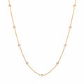 Gold Coated Rubover 11 Czs Necklace 18 Inch