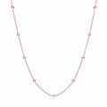 Rose Coated Rubover 11 Czs Necklace 18 Inch
