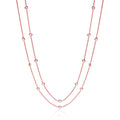 Rose Coated Rubover 23 Czs Necklace 38 Inch