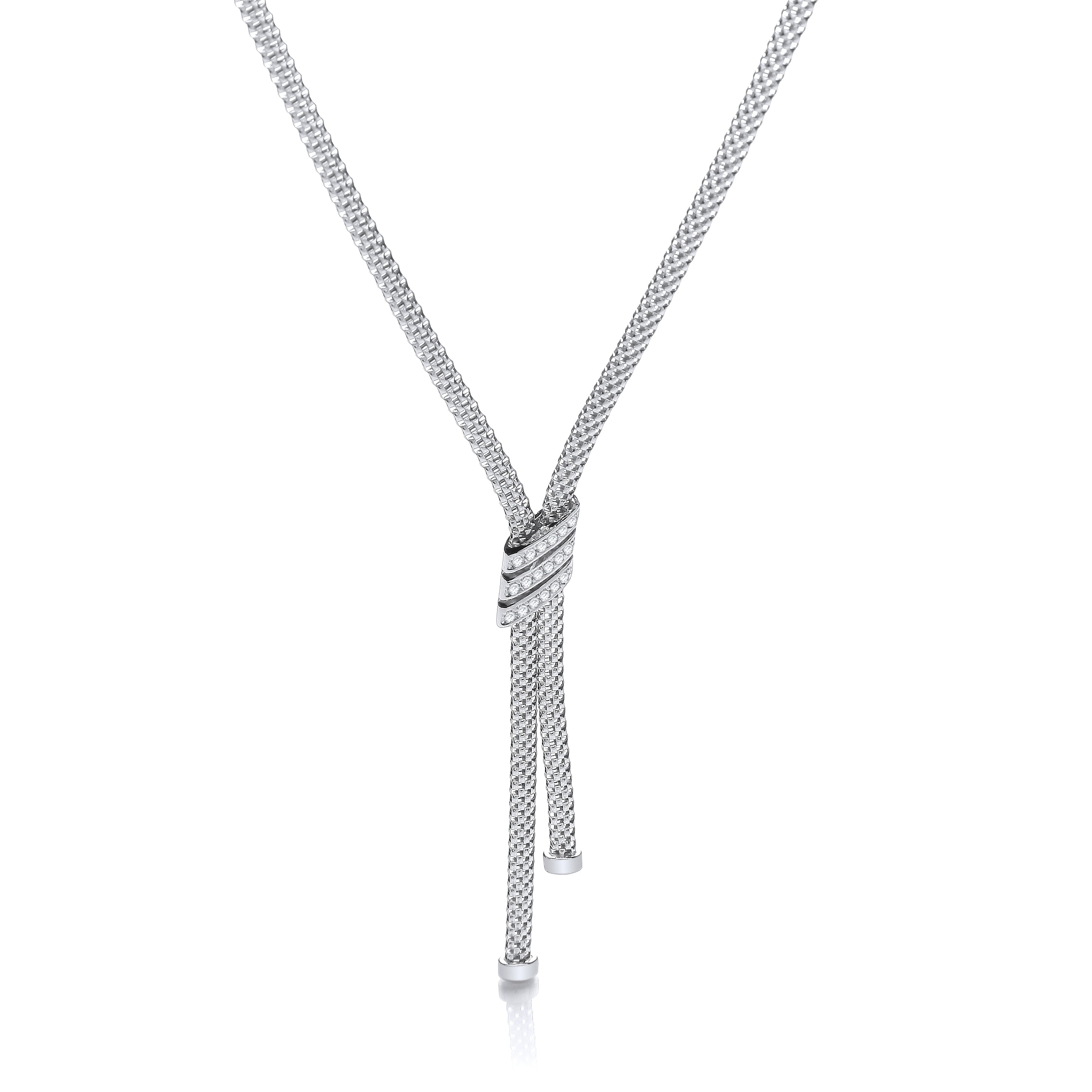 Necklace with 3 Stripes Czs 17 Inch