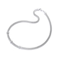 Silver Mesh with Czs Necklace 17 Inch