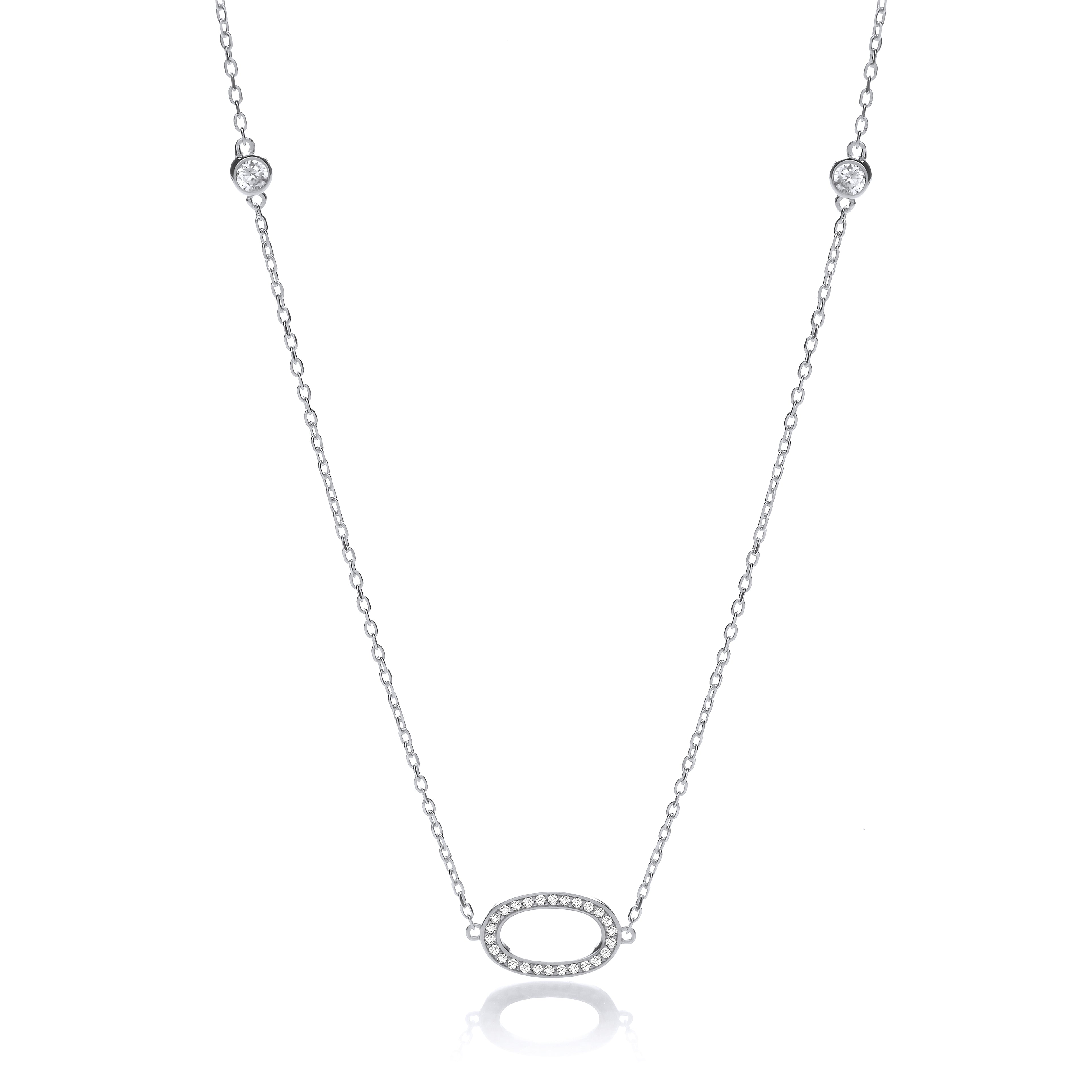 Silver Diamond by the Yard Cz Style 36 Inch Necklace