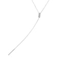 Silver Cz Vertical Bar and ID Plate