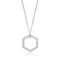 Honeycomb Drop Silver Necklace
