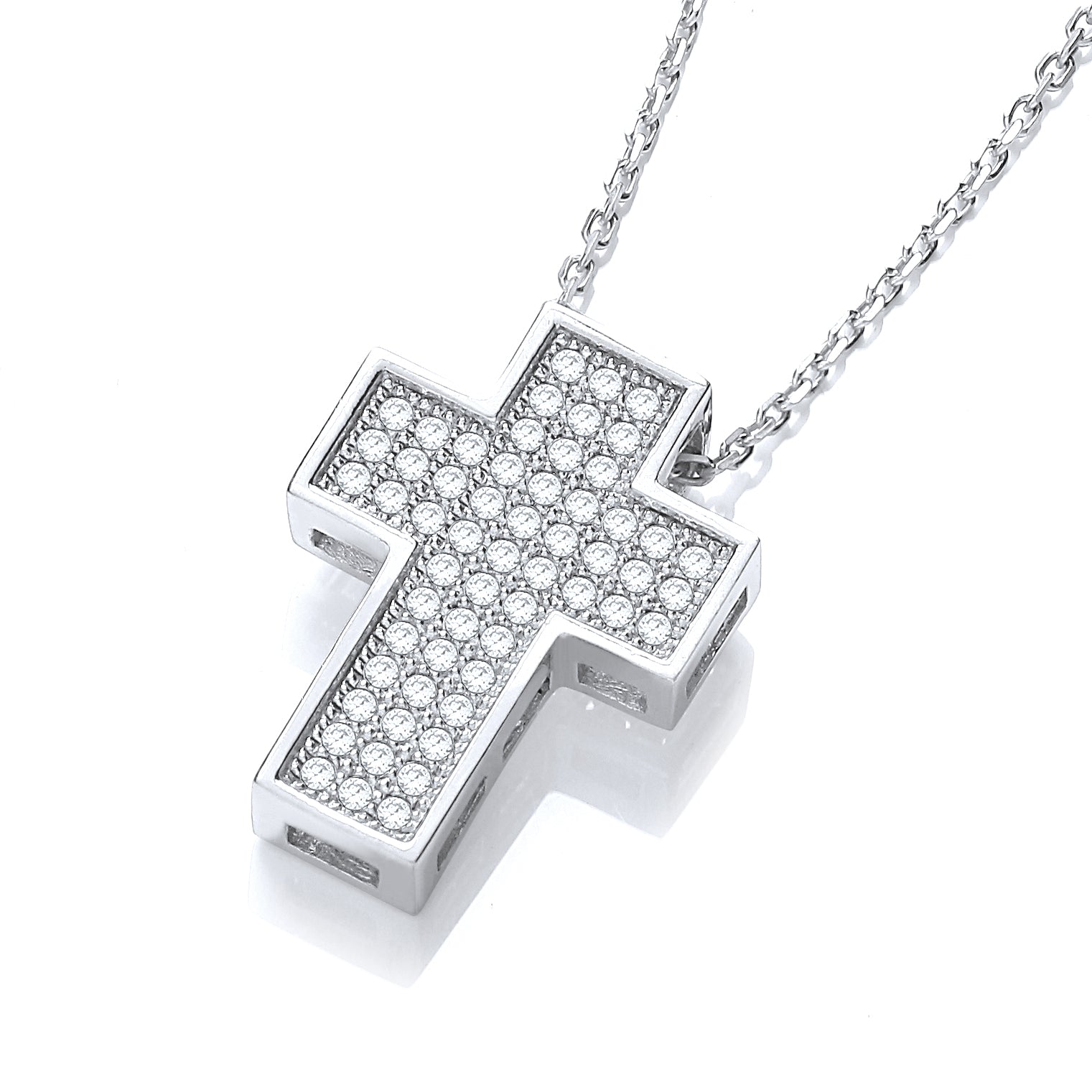 Micro Pave Cross with Chain