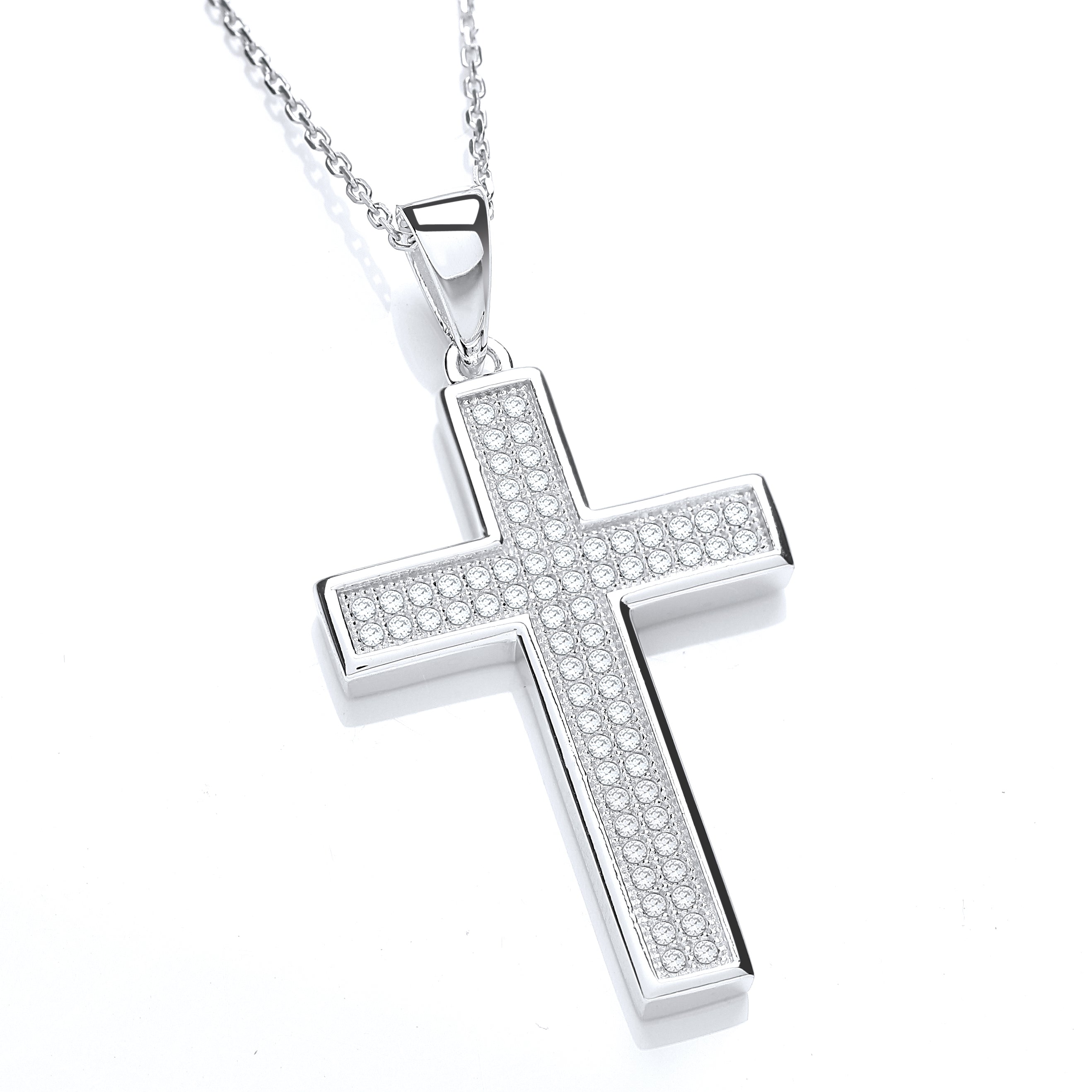 Micro Pave Cross with Chain